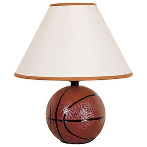 12 in. Ceramic Orange Basketball Table Lamp