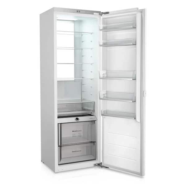 22 in. 10.9 cu. ft. Built-in Panel Ready Freezerless Refrigerator Counter Depth in White Humidity Control Glass Shelves