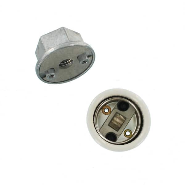  Leviton 4155-51 Portalámparas incandescente, interruptor de  perilla de giro inferior, vela, base media, 660W-250V, 2 patas de montaje  de soporte de acero fijado al zócalo : Herramientas y Mejoras del Hogar