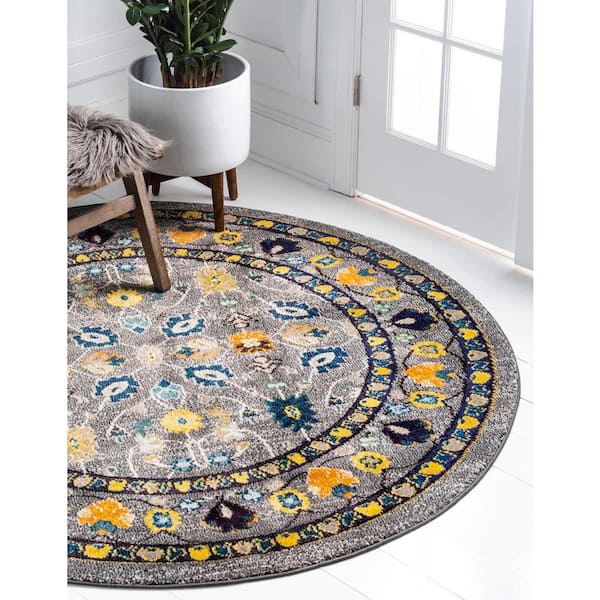 Medici Paradise Gray 8' 0 x 8' 0 Round Rug