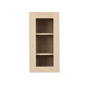 Lancaster Shaker Assembled 12x30x12 in. Wall Mullion Door Cabinet with 1 Door 2 Shelves in Stone Wash