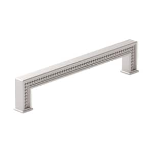 Torcello Collection 7 9/16 in. (192 mm) Beaded Brushed Nickel Transitional Rectangular Cabinet Bar Pull