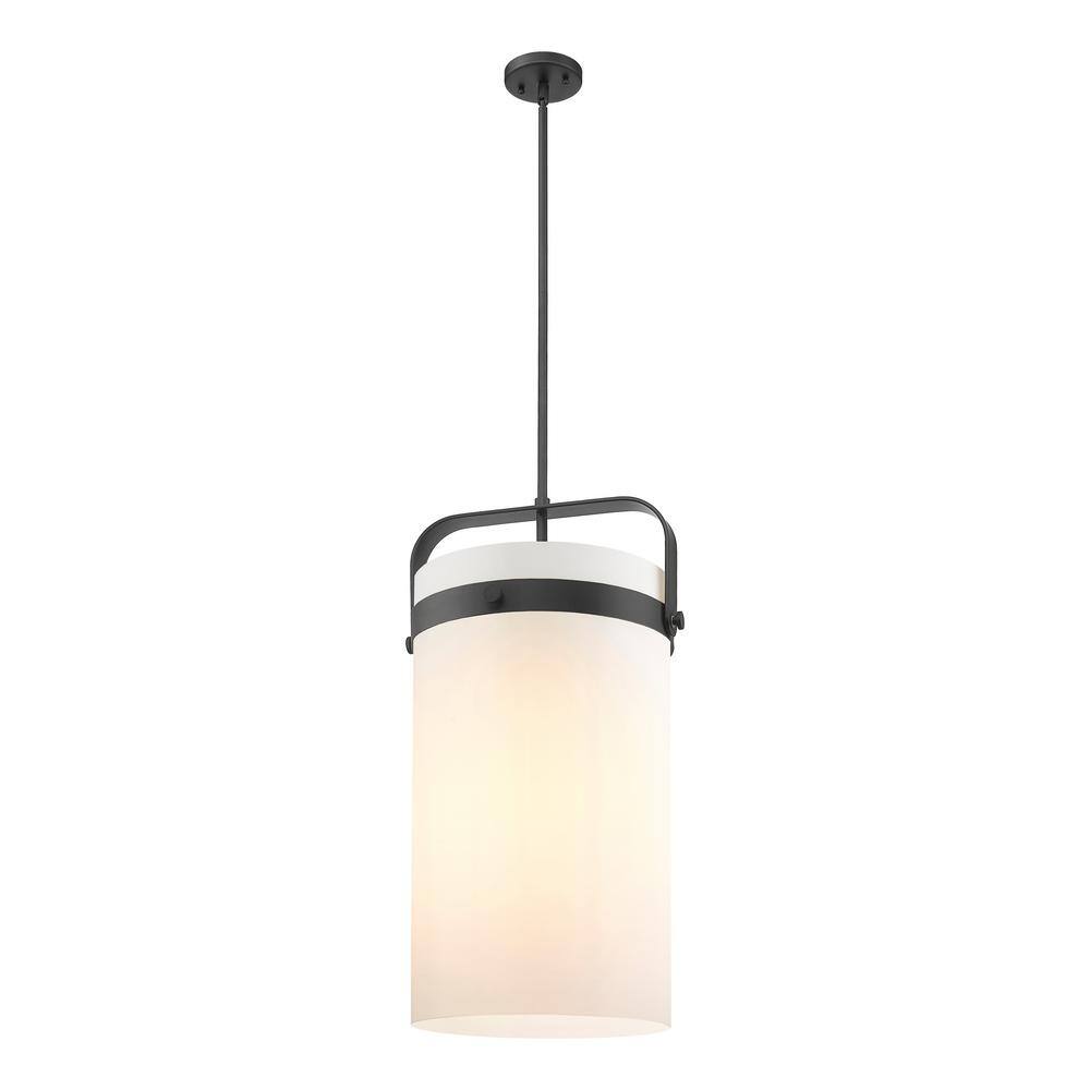 Pilaster 100-Watt 4-Light Matte Black Shaded Mini Pendant Light with Painted Glass Shade price history on PriceWatchPro