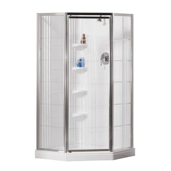 MAAX Lila French 38 in. x 38 in. x 75 in. Shower Stall in White