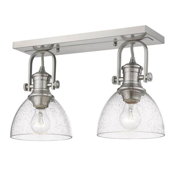 Golden Lighting Hines 2 Light Pewter With Seeded Glass Bath Vanity 3118 Ba2 Pw Sd The Home Depot Golden Lighting Hines 2 Light Pewter, Hines 3 Light Bath Vanity Black With Seeded Glass