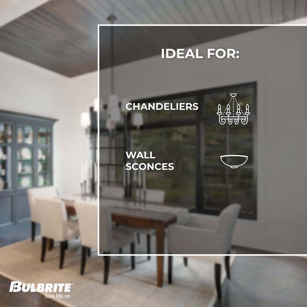 Clear Dimmable LED Filament Candelabra Bulbs 4-Pack