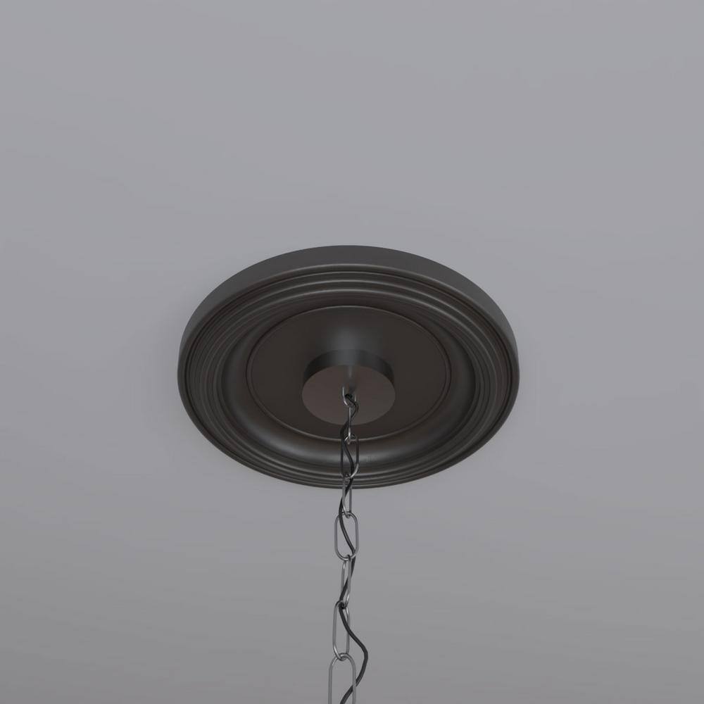 13" Aged Metallic Weathered Steel Traditional PVC Ceiling Medallion