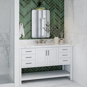 Magnolia 54 in. W x 21.5 in. D x 34.5 in. H Bath Vanity Cabinet without Top in White