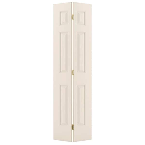 30 in. x 80 in. 6 Panel Colonist Hollow Core Primed Textured Molded Composite Closet Bi-Fold Door