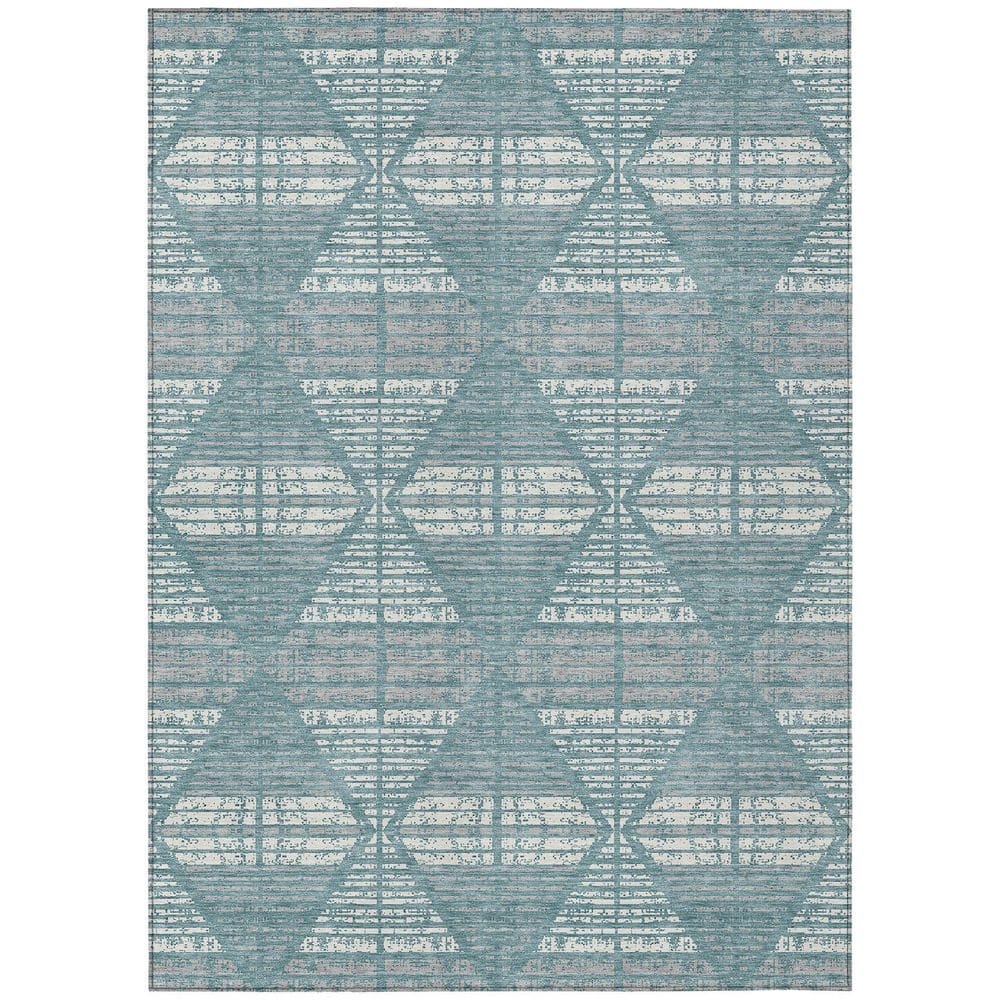 Chantille Machine Washable Indoor/Outdoor Abstract ACN2672 Teal 5 ft. x 7 ft. 6 in. Area Rug price history on PriceWatchPro