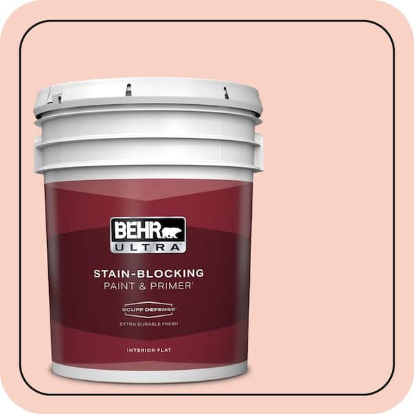 BEHR ULTRA 5 gal. #210C-2 Demure Pink Extra Durable Flat Interior Paint & Primer