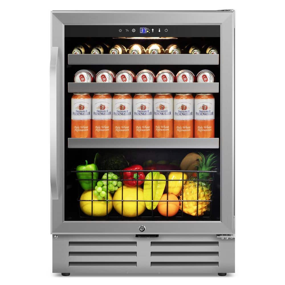 23.42 in. Single Zone 180-Cans Beverage Cooler with 3-Removable Shelves, Built-in Warm Light in Stainless Steel price history on PriceWatchPro