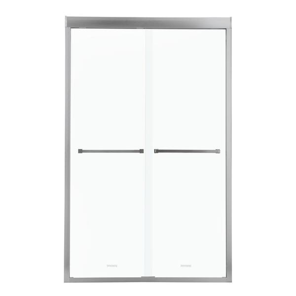 Jimsmaison 48 In. W X 76 In. H Sliding Semi-frameless Shower Door In 