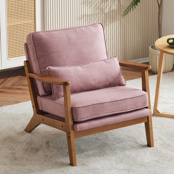 Karl home Pink Arm Chair with Wide Armrest