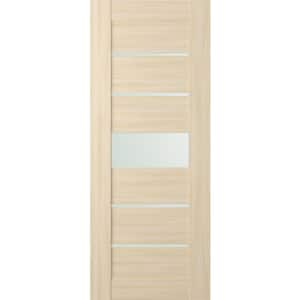 Vona 07-06 28 in. x 83.25 in. No Bore 5-Lite Frosted Glass Loire Ash Solid Composite Wood Interior Door Slab