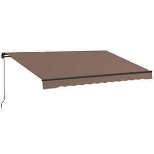 13 ft. Retractable Awning, Patio Awning Sunshade Shelter 156 in. Projection in Coffee