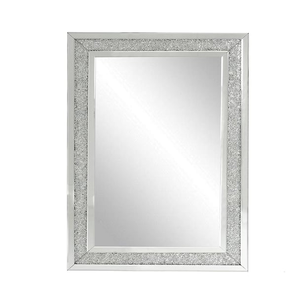 LCEPURE TRADE INC 24 in. W x 36 in. H Large Wall-Mounted Silver Decorative Rectangular Wall Mirror for Home,Living Room, Bedroom, Entryway