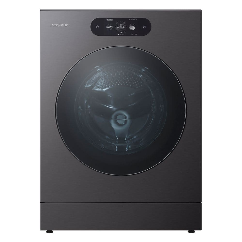 5.8 cu. ft Stackable Front Load Washer in Brushed Black Steel with 26 Wash Programs