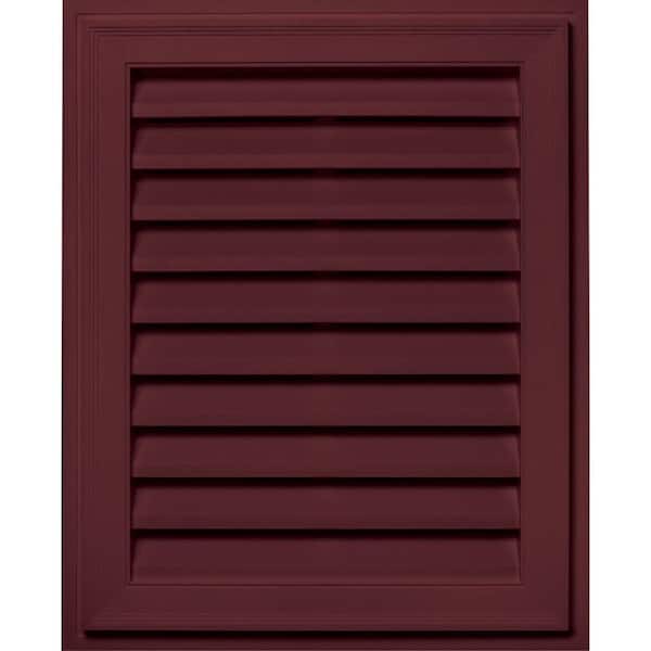 Builders Edge 26.2 in. x 32.2 in. Rectangular Red Plastic UV Resistant Gable Louver Vent