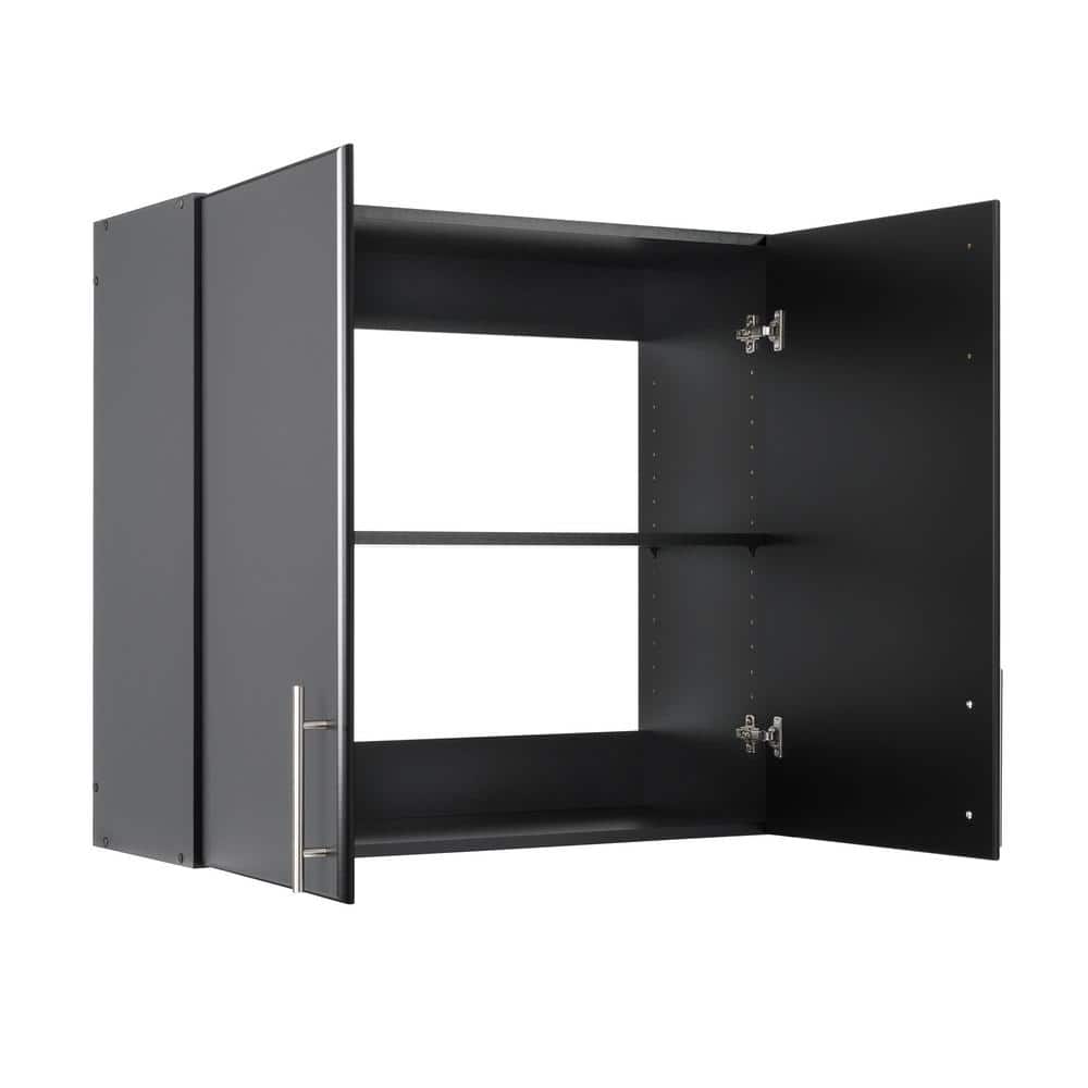 Black Adjustable Wall Mounted Storage Cabinet with Shelves