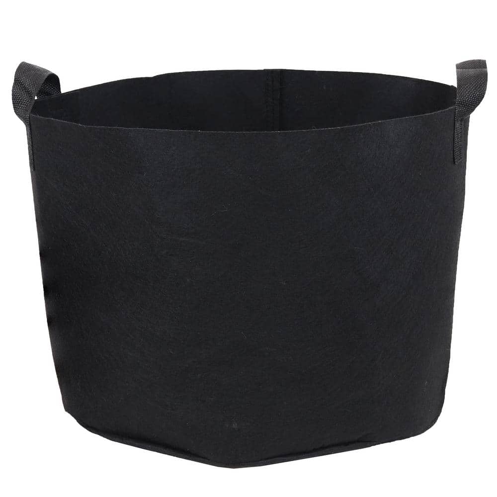 Black Polypropylene Fabric 7-Gallon Garden Grow Bag with Handles