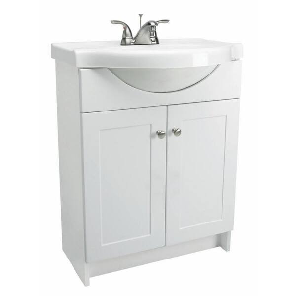 Design House Euro 31 in. W x 18 in. D Vanity Cabinet in White with Cultured Marble Vanity Top in White