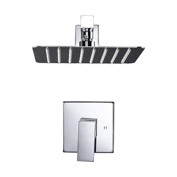 ALEASHA Single Handle 1-Spray Shower Faucet 1.8 GPM with Pressure Balance in Polished Chrome (Valve Included)