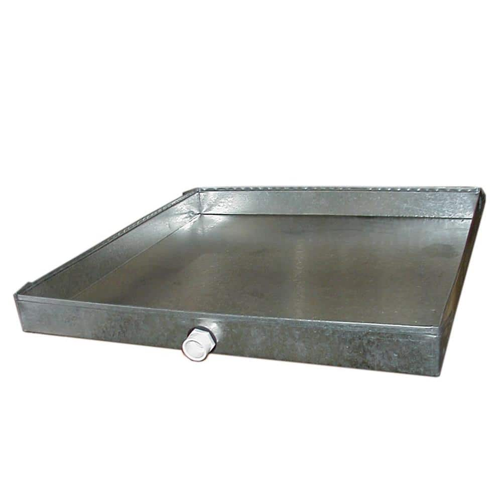 30″ x 30″ x 4” Square Water Heater Drain Pan with 1″ Adapter – Drain Pan USA