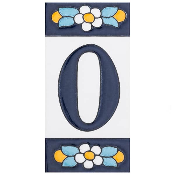 Merola Tile Sevillano Flora Address Letters O 2-1/8 in. x 4-3/8 in. Ceramic Wall Tile (0.07 sq. ft./Each)