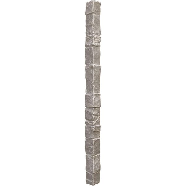Ekena Millwork 3 in. x 3 in. Grey Granite Composite Universal Outside Corner for StoneWall Faux Stone Siding Panels
