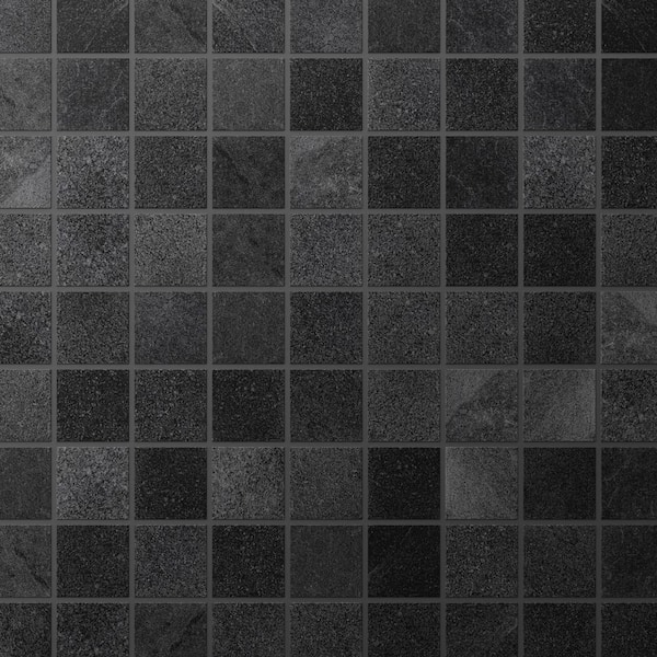 Copley Nero 11.81 in. x 11.81 in. Matte Porcelain Floor and Wall Mosaic Tile (0.97 sq. ft./Sheet)