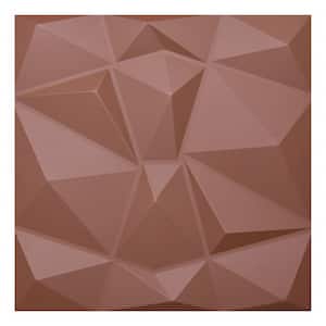 23.6 in. x 23.6 in. Brown Decorative Wall Panels 6-Leather Wall Tiles Diamond Design