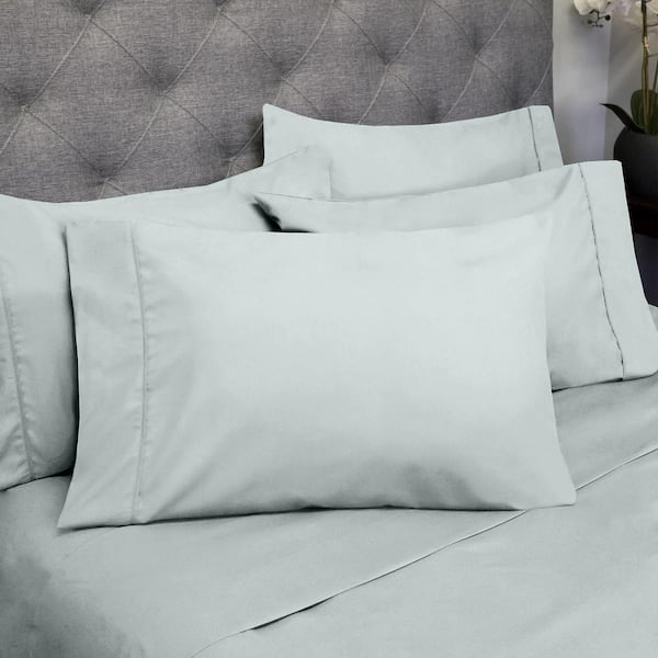Sweet Home Collection 1500 Supreme Series 6-Piece Porcelain Blue Solid Color Microfiber King Sheet Set