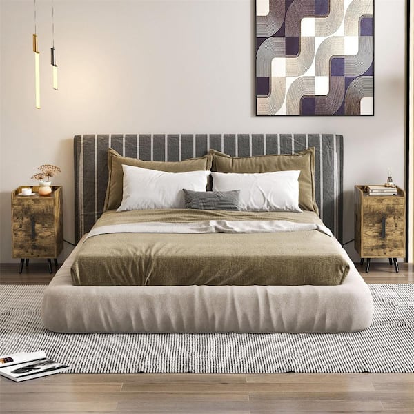 Costway Coffee 2 Drawer 16 in. W Nightstand