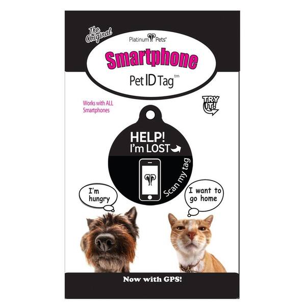 Platinum Pets Original Smartphone Pet ID Recovery Medium Black Dog Tag