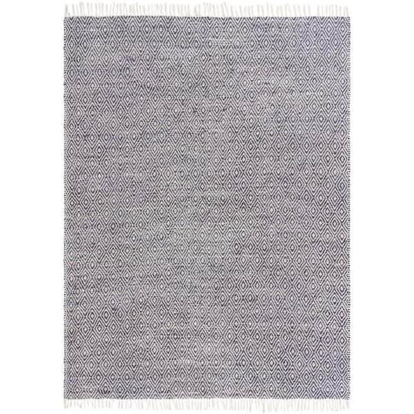 Chunky Jute Assam White Navy 9' 0 x 12' 0 Area Rug