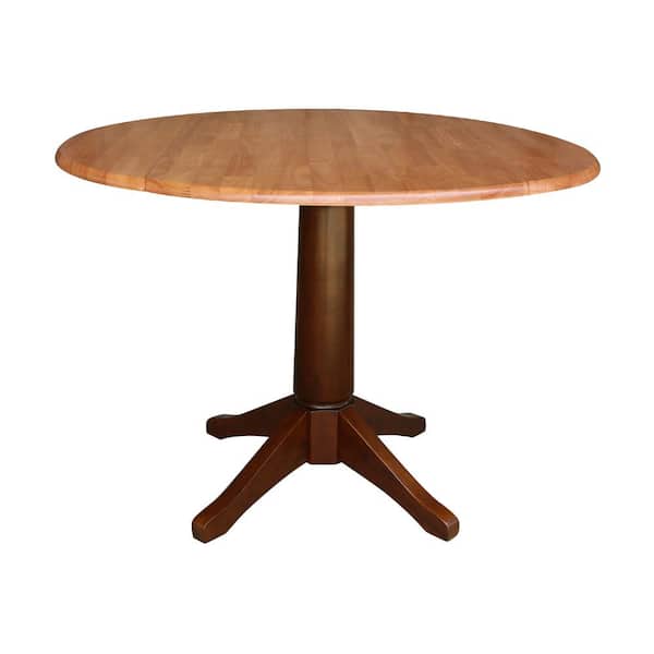 International Concepts Olivia Cinnamon and Espresso 42 in. Drop-leaf Solid Wood Dining Table