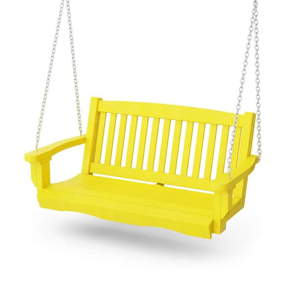 Wildridge Classic 2-Person Lemon Yellow Plastic Mission Porch Swing