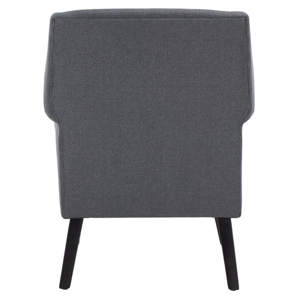 Videl Dark Grey Upholstered Accent Chair with Rolled Arms