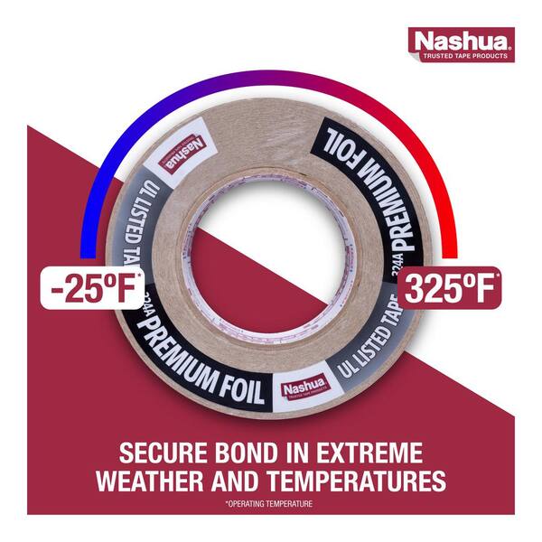 Nashua Tape - 2.5 in. x 60 yd. 324A Premium Foil HVAC UL Listed Sealer Duct Tape