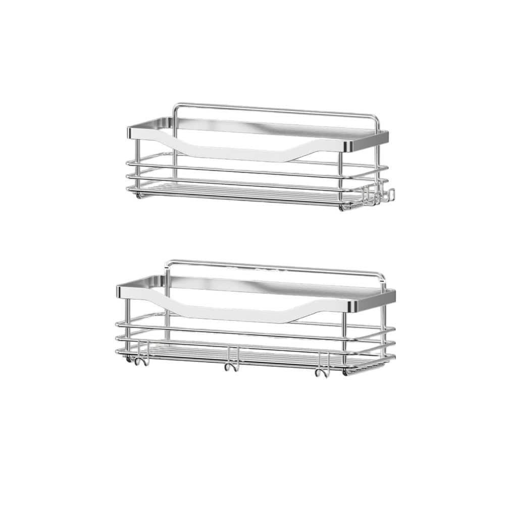 12.6 in. W x 4.7 in. D 2 Pack Silver Decorative Wall Shelf Shower Caddy price history on PriceWatchPro
