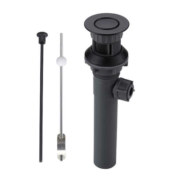 ARCORA 2-1/8 in. x 8-5/8 in. x 8-5/8 in. Bathroom Sink Lift Rod Drain in Matte Black