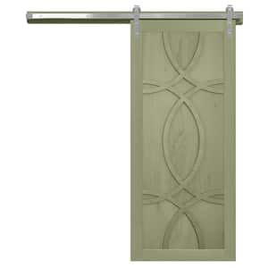 Hollywood Rain Tree Wood Sliding Barn Door with Hardware Kit in Stainless Steel 36 in. x 84 in.