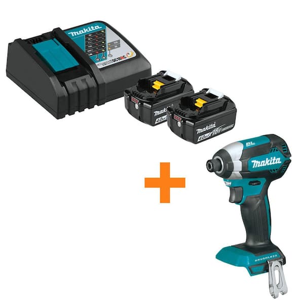 18V LXT Battery and Rapid Optimum Charger Starter Pack (4. 0Ah) w/ bonus 18V LXT Brushless 1/4 in. Impact Driver