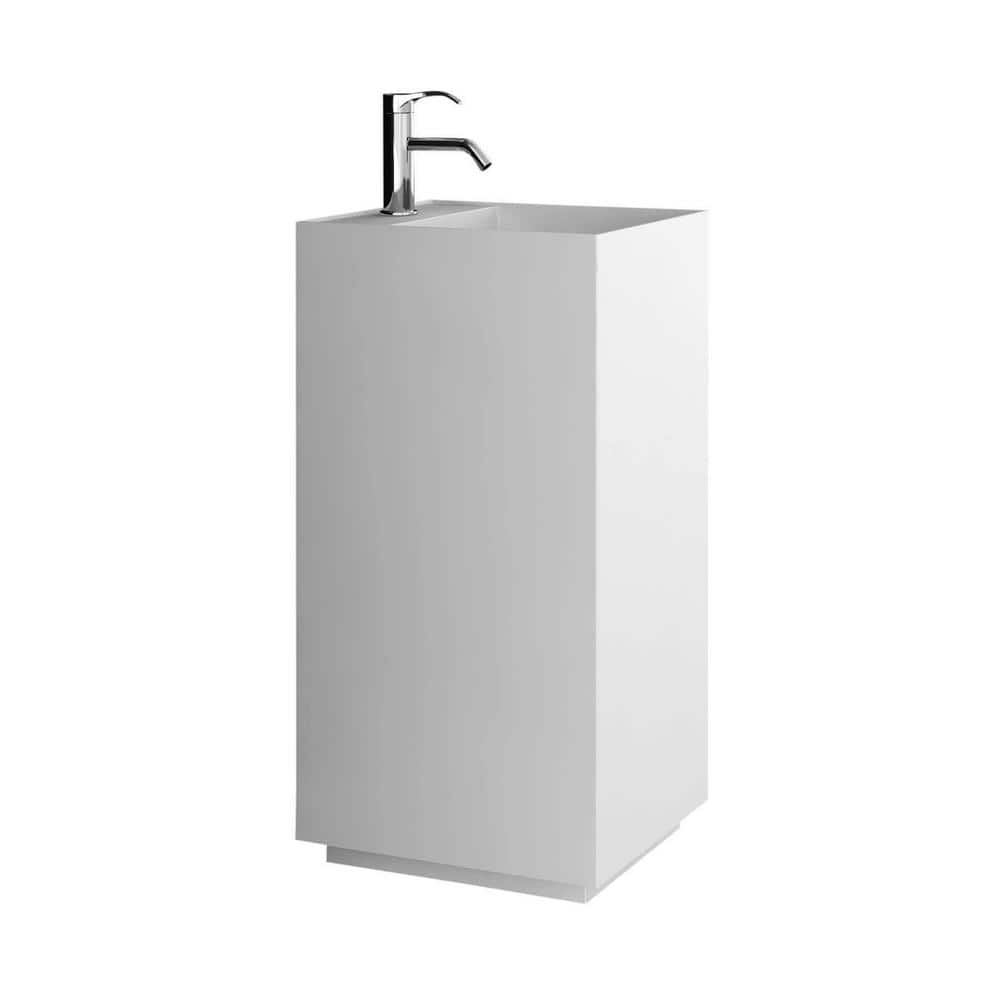FINE FIXTURES Springhill 15 in. W x 17.75 in. L Modern White High Gloss ...