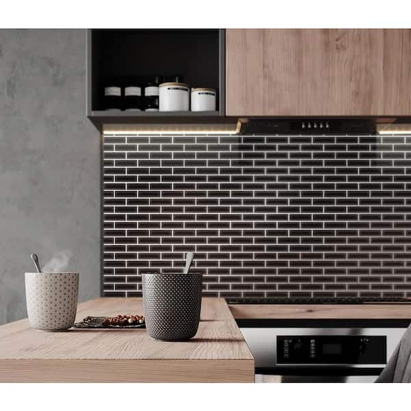 Apollo Tile Gray Black 11.3 in. x 11.3 in. Polished and Matte Finished  Glass Mosaic Tile (4.43 sq. ft./Case) APLJP88305A - The Home Depot