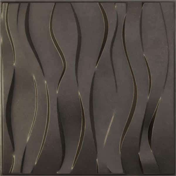 Ekena Millwork 19-5/8-in W x 19-5/8-in H Riverbank EnduraWall Decorative 3D Wall Panel Weathered Steel