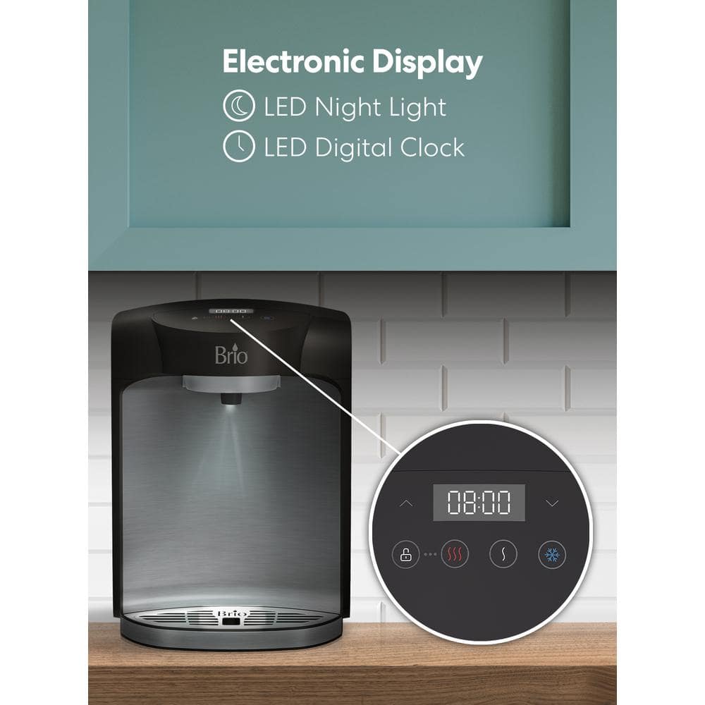 Brio Stainless Steel 2-Stage Bottleless Countertop Water Cooler