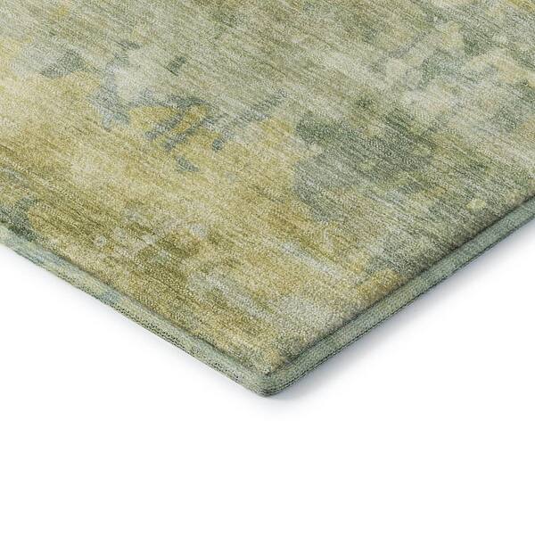 Mayfield Premium Machine Washable Abstract AMF2142 Aloe 5 ft. x 7 ft. 6 in. Area Rug