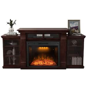 Prismaster 67 in. Freestanding TV Stand for TVs Up to 48 in. with Adjustable Shelves Electric Fireplace